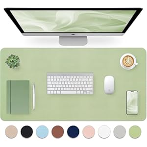 Bloss Green Desk Mat, Desk Matt for Desktop, Large Leather Desk Pad, Desk Pad Mat Waterproof, Computer Mat for Office Work/Home/Decor (31.5 x 15.7 Inches)