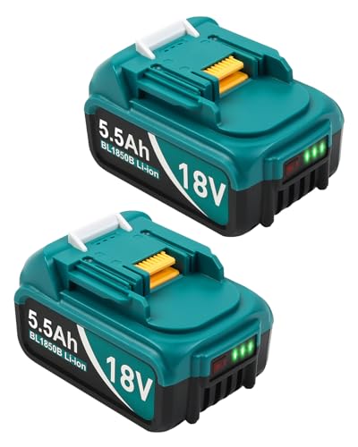 2×5500mAh 18 V Li-Ion Ersatzakku für Makita BL1855B BL1860B BL1860 BL1850B BL1850 BL1840 BL1830 BL1815 194205-3 LXT400