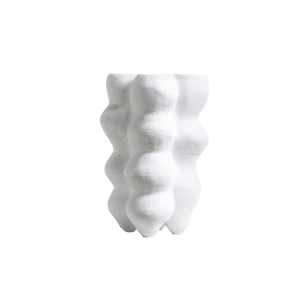 Vase en céramique de 39cm au design épuré pour armoire et meuble de salon