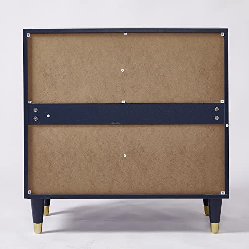 Weselon Accent Cabinet With 2 Doors, Luxury Carving Board Storage Sideboard With Adjustable Shelves, Buffet Cabinet Console Table For Living Room (Blue) #TOP7