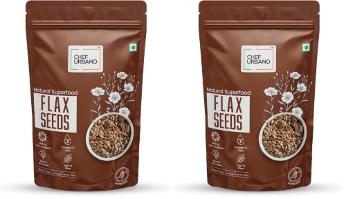 Image of Chef Urbano Flax Seeds 300 Gms | Alsi Seed | Raw and Natural | Immunity Booster | Rich in Protein and Fiber | Seeds for Eating | Diet Food (Pack of 2)