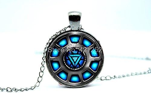 Pretty Lee 2015 Fashion Iron Man Inspired Arc Reactor Pendant Necklace Glass Photo Cabochon Necklace Christmas gift