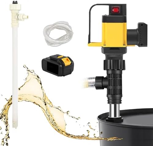 1000W Cordless Electric Barrel Pump - 36V Battery-Powered, 10-130L/Min Flow Rate, 7M Lift Height, 12000RPM Speed, Portable Handheld Oil Transfer Pump for Outdoor Use