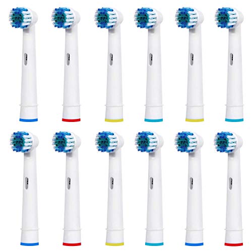 12 recharges Brosse électrique pour Braun Oral-B, Compatible avec Oral-B/Braun Vitaly Precision Clean, White Clean, Sensitive Clean,Professional Care, modèle eb-17a / SB-17A (3kits x 4pcs)