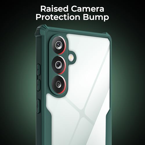 Image of A rtistque Transparent Back Cover Case for Samsung Galaxy M36 / F36 | Acrylic Armor | Anti-Drop | Shockproof TPU Edge | Samsung M36 Back Cover - Green