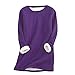 Damen Fleece Pullover Winter Warme Unterhemd Sweatshirt Plus Dicker Samt Langarmshirt Lamm Kaschmir Pulli Langarm Shirts Oversize Oberteil Tops Teddy-Fleece Rundhals-Sweatshirt