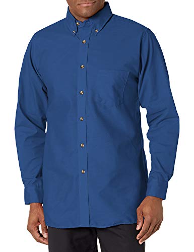 Red Kap Camisa social masculina popelina, Azul royal, GG