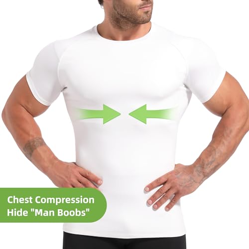Lgtfy 4D Mens Compression Shirt Short Sleeve, Gynecomastia Tummy Control Back Support Undershirt, Slimming Vest2