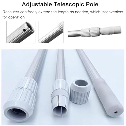 Gancho telescópico de aluminio para rescate en piscinas y salvamento 6