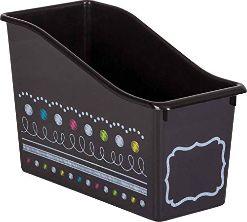 Bac à livres en plastique noir craie Chalkboard Brights pour l'organisation de classe et bureau
