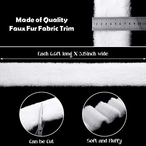 White Faux Fur Trim Fluffy Strips For Crafts 3.15 Inches Artificial Fur Fabric Roll Fur Trim Craft Fur Collar Furry Stripe Accessory For Holiday Garland Diy Party Decoration (1 Pc) #TOP3