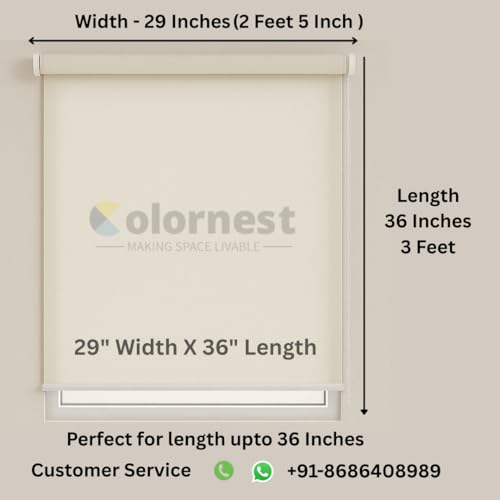 Image of Roller Blinds for Windows 29 Inch W X 36 Inch L | Dim Out Roll-Up Shades Sun UV Protection for Home & Office Charcoal Grey| Heavy Duty in 38 MM Pole