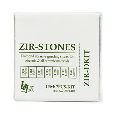 Diamond Abrasive Grinding Stones for Zirconia & All Ceramic Materials ZIR-KIT of 7 Points