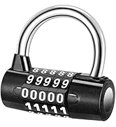 Allnice 5 Digit Combination Lock Security Padlock Combination Resettable Locks Zinc Alloy Materia...