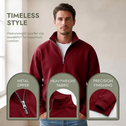 Fleece Sweatshirt Men Comfy Quarter Zip Pullover Sweatshirt Sweat Shirt - image 8