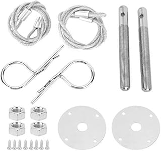 Hood Pin Plate Lock, Stainless Steel Engine Hood Pin Plate Bonnet Lock Clip Kit Car Modified Accessory