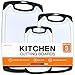 HOMWE Kitchen Cutting Board (3-Piece Set) | Juice Grooves w/Easy-Grip Handles | BPA-Free, Non-Porous, Dishwasher Safe | Multiple Sizes (Set of Three, Black)