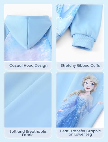 Image of Disney Princess Toddler Girls Clothes Long Sleeve Hoodies and Leggings Clothing Sets Fall Casual Pullover Tracksuit