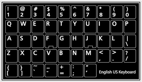 Sticker para teclado inglés US fondo negro mate miniatura 1