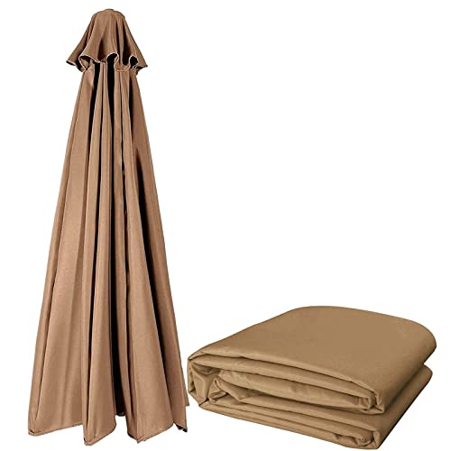 Toldo de reemplazo para paraguas de 6 costillas cubierta de 2.7m color rojo impermeable