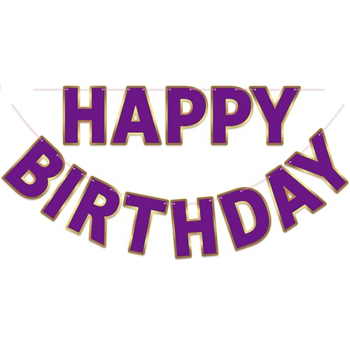 Image of Pre-Strung Happy Birthday Banner - Purple Party Decorations