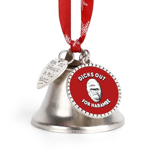 Dicks Out for Harambe Christmas Ornaments Hanging Door Bell Christmas Tree Decorations for Holiday Parties Love Bell