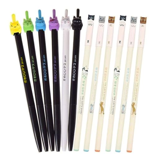 Stylo à bille gel chat mignon 0,5 mm pour organiser vos cahiers d'école et notes