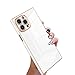 KANGHAR Square Case Compatible with iPhone 13 Pro Max Luxury Cute Plating Electroplated Design Square Case Full-Body Anti-Scratch Shockproof Bumper Slim Cover for iPhone 13 Pro Max 6.7