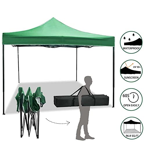 BAKAJI Cenador de 3 x 3 Metros Plegable de Tejido de poliéster Impermeable con Estructura de Metal Plegable de acordeón, Carpa portátil para ferias, mercados, Jardines, Exteriores + Bolsa para - imagen 5