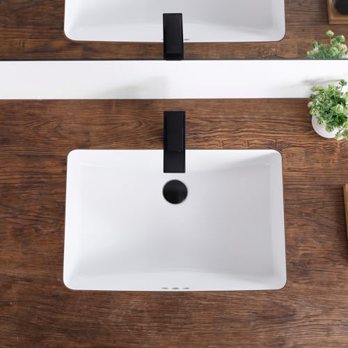 Lavabo encastrable 61 cm sous comptoir rectangle céramique blanche - 6