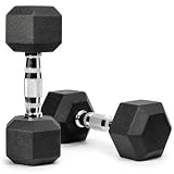Pesi Palestra Manubri Esagonali – Set di pesi in ghisa con rivestimento in gomma antiscivolo, per donna e uomo, palestra a casa fitness, 1/2/3/4/5/6/8/10 kg (coppia) e manubrio singolo 12.5/15/20 kg