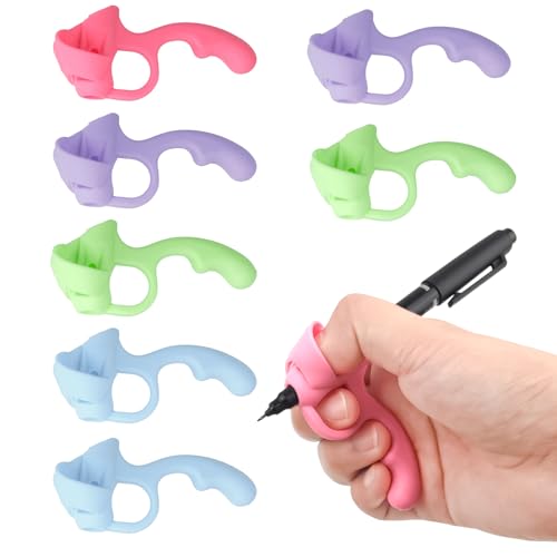 TRUSBEE 8 Pack Silicone Pencil Grips For Kids - Ergonomic Writing Aid For Handwriting, Posture Correction & Toddler Training - View #2