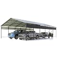 Devoko 20x30 FT Metal Carport, Heavy Duty Black Car Port w/Galvanized Steel Roof, Reinforced Base, All-Weather Garage, Outdoor Shelter for Cars, Trucks, Boats, Tractors & RV