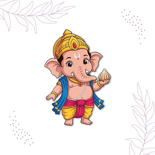 Image of Bhai Please Ganesh with Modak Fridge Magnet | Ganesha Fridge Magnet | God Magnet | Ganpati Magnetic Decor | Devotional Gift | Housewarming Pooja Gift | Hindu God Decor Gift