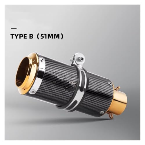 Tuyau d'échappement moto acier inoxydable 51mm silencieux universel TYPE-B - 2
