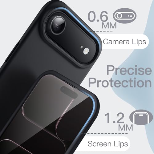 Image of JETech Liquid Silicone Case for iPhone Air, Silky Soft Touch Full-Body Protection, Anti-Scratch Shockproof Phone Cover with Microfiber Lining, 6.5-Inch Display (Black)