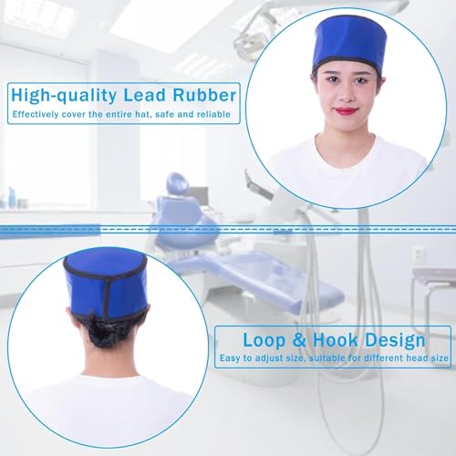 Image of Dental X-Ray Lead Cap, 0.35mmPb Radiation Protection Hat for CT Room & Pet Clinics, Adjustable Head Shield for Radiology & Fluoroscopy