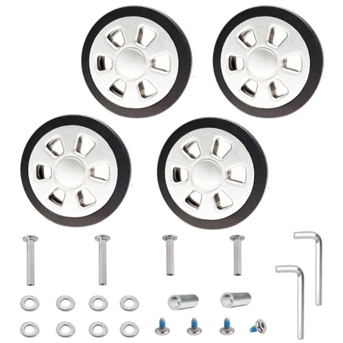 55mm Luggage Replacement Spinners - TPU Rubber Roller with Snap-on Center Cap Lightweight Smooth for Dual Wheels Spinner Suitcase,Travel Trolley,Wheel Bags,Carry on