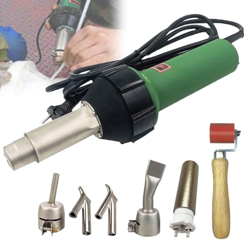 Pistola de soldadura de aire caliente, soldadora manual de temperatura variable de 1600 W con boquillas y accesorios para plástico PVC, mejoras para el hogar y pelado de pintura