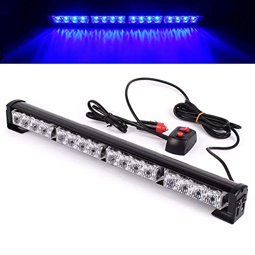 Folconauto 1pièce Strip lumière stroboscopique d'urgence Feux d'avertissement Barre lumineuse LED 16 modes de clignotement Convient Cover