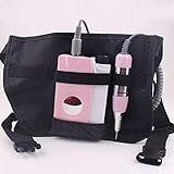 Leicht zu transportier: Diese Schleifmaschine mit einer Tasche ausgestattet, um Ihre Hände zu befreien und machen Sie Ihre Maniküre mehr portable.Compact und leichtes Design machen es einfach, es zu tragen und tragbar zu bringen, Sie können überall so zu jeder Zeit Ihrer Nagelkunstarbeit.
