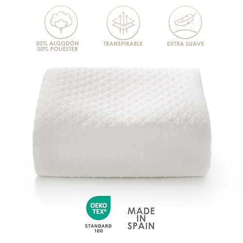 Colcha primavera verano blanca de algodón transpirable para cama 80 y 90 4