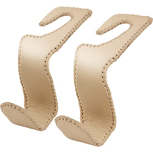 Headrest-Hooks-for-Car-Purse-Hooks-for-Purse-and-Bags2-PCS-Car-Purse-Holder-Leather-Hanger-Holder-Hook-for-Hanging-Purses-and-Bags-and-Coats-Beige Headrest Hooks for Car, Purse Hooks for Purse and Bags,2 PCS Car Purse Holder Leather Hanger Holder Hook, for Hanging Purses and Bags and Coats Beige - Image 1