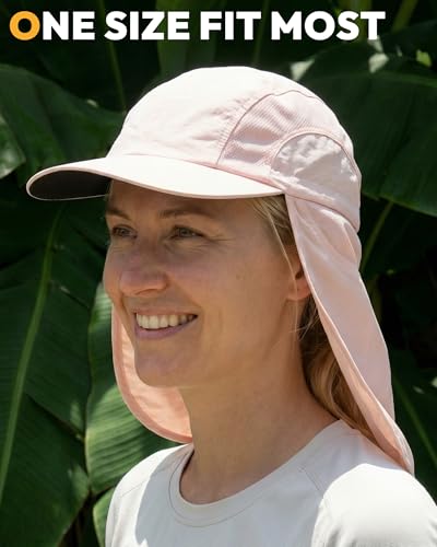 Image of Mens Sun Hat with Breathable Mesh Sun Hats for Men Sun Protection Fishing Hat with Neck Flap for Hiking Cycling