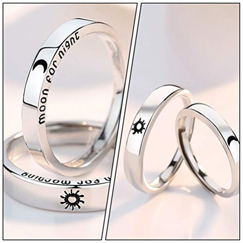 2 Unidades Sol Lua Anel Aberto Anel Personalizado Anéis De Polegar Empilháveis Anel Midi Anel De Cas