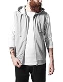 Reißverschluss Urban Classics Herren Sleeveless Terry Zip Hoody Kapuzenpullover, Grau (Grey 111), Large