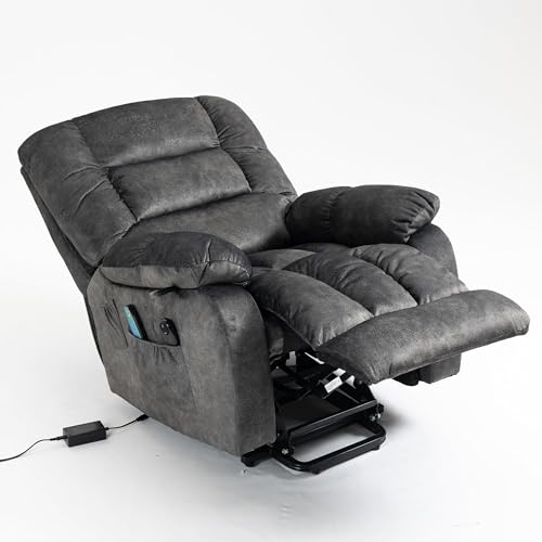 Sillón reclinable cómodo con masaje y calefacción beige miniatura 4