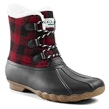 KOLILI Women's Waterproof Duck Boots, Insulated Snow Boots, Cold Weather Winter Boots, Rain Boots Re