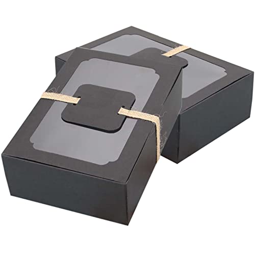 Allbusky 24PCS Paper Bakery Boxes with Window, Cake Boxes