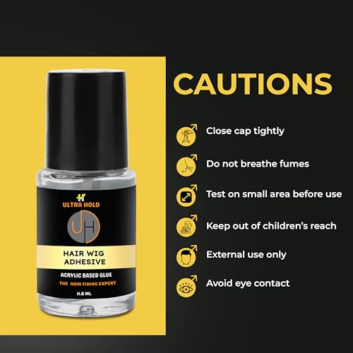 Image of Ultra Hold Hair Patch Adhesive Glue | Long-Lasting Stronghold Hair Patch Glue for Men & Women Waterproof Acrylic-Based Wig Adhesive with Applicator For Hair Extension & Lace Wig (11.8 ml)